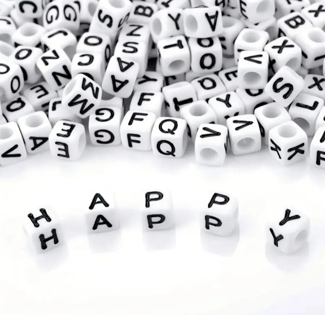 6*6mm acrylic english alphabet letter square