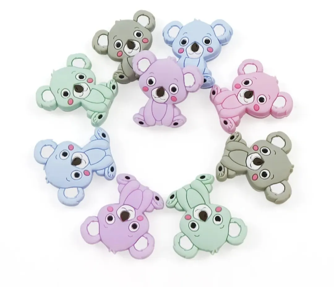 Handmade silicone koala beads ecofreindly baby chain holder