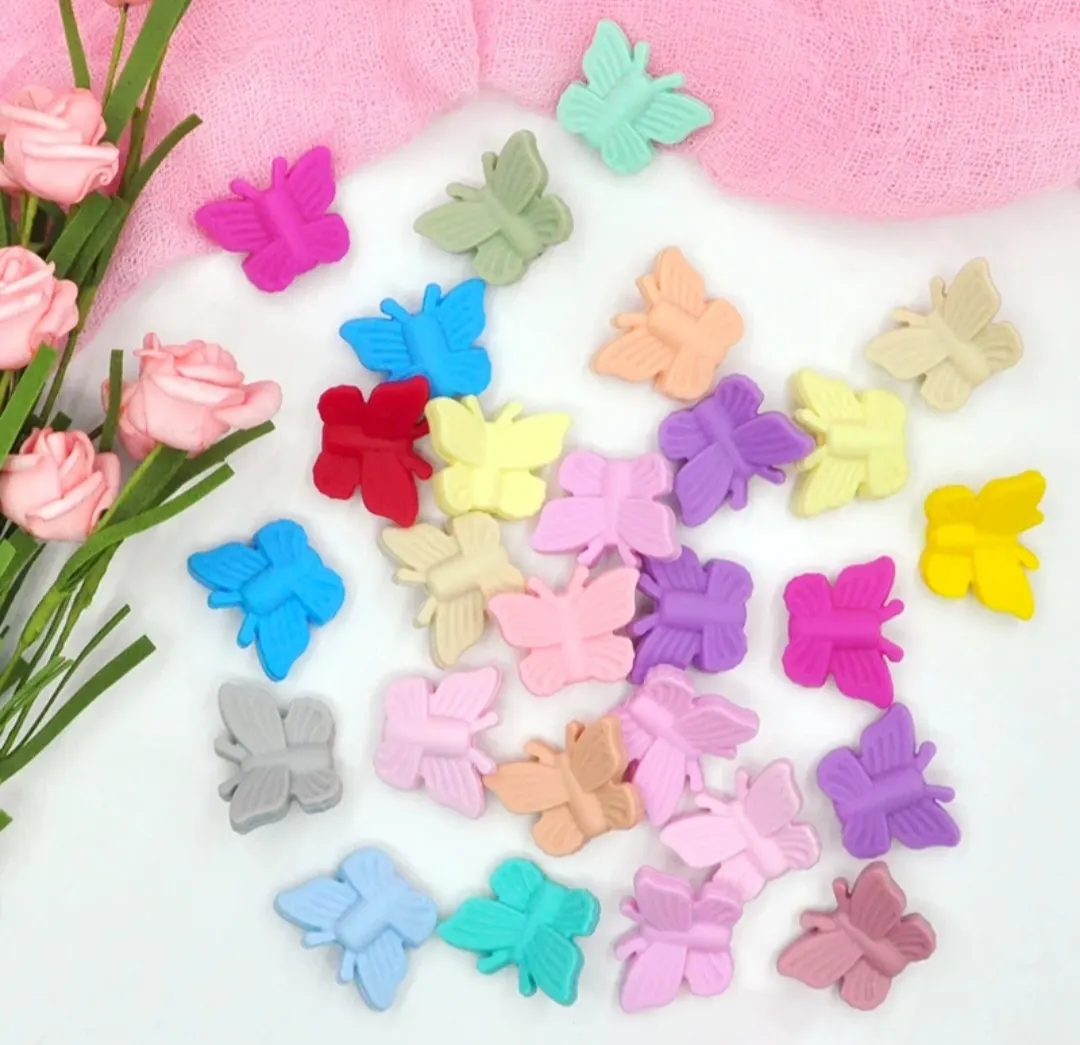 Silicone new butterfly focal beads 30*20mm jewelery making baby chain pacifier