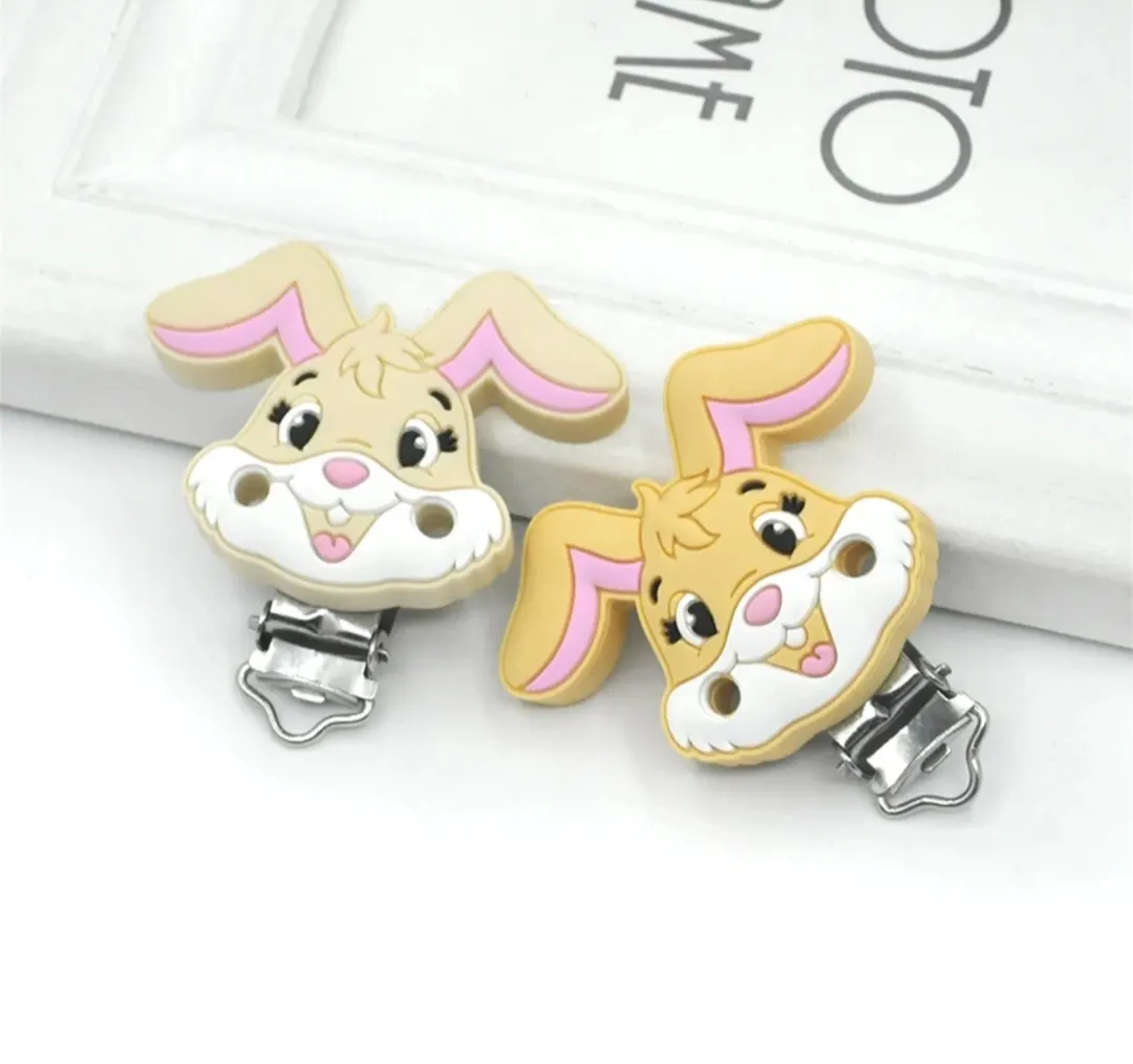 BPA - free silicone rabbit beads animal shape chewing toy