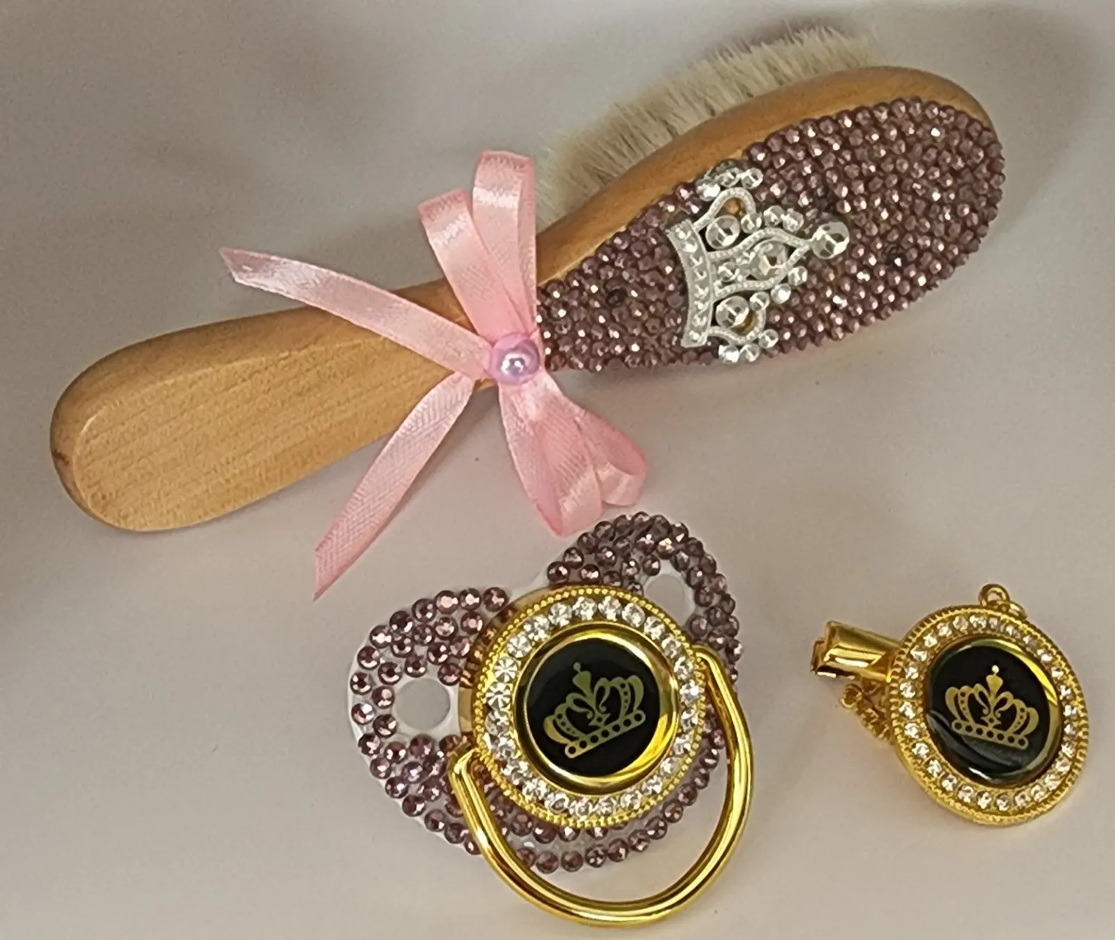 Goat baby hair brush sharovski strass handmade customized design