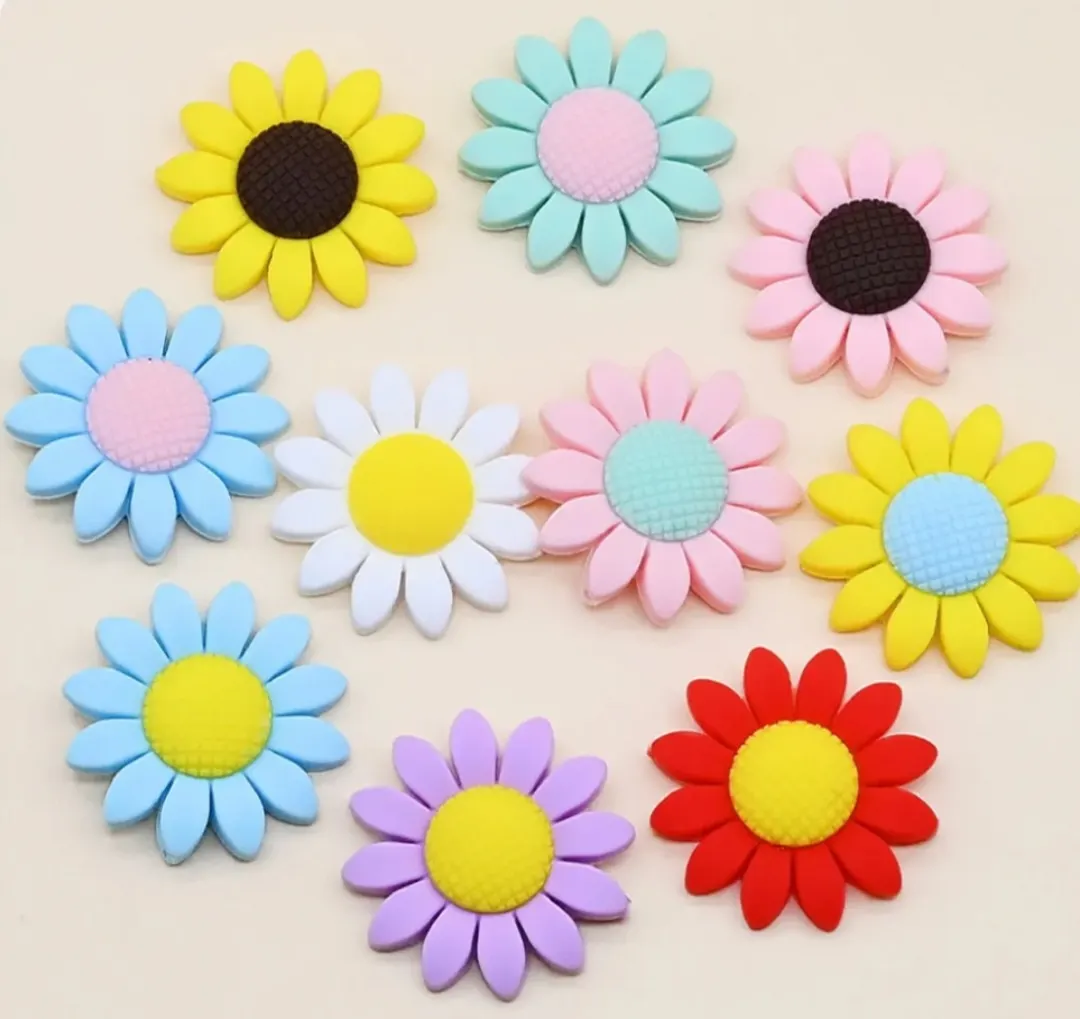 Silicone focal beads 40 mm sunflower silicone baby pacifier